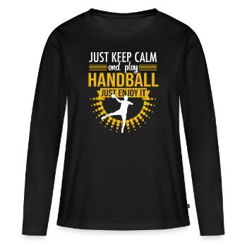Handball de handball - T-shirt manches longues Premium bio Femme - noir - Devant - Julia (174cm)