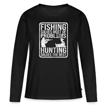chasseur - T-shirt manches longues Premium bio Femme - noir - Devant - Julia (174cm)