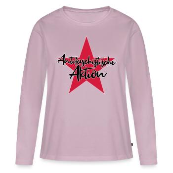 Antifascist action - Women's Premium Organic Long Sleeve Shirt - dusky pink - Front - Julia (174cm)