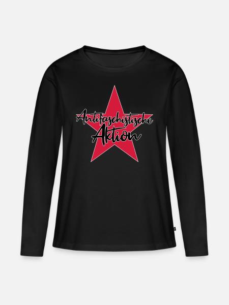 Antifaschistische Aktion - Frauen Premium Bio Langarmshirt - Schwarz