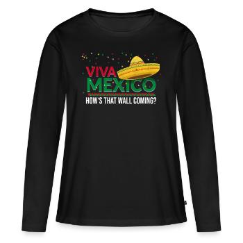 Viva Mexico Mexican - T-shirt manches longues Premium bio Femme - noir - Devant - Julia (174cm)