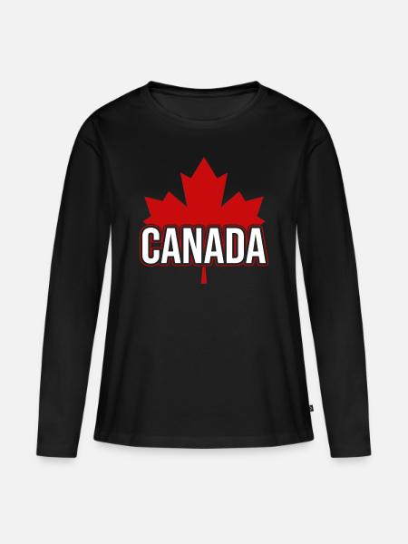 Kanada Flagge - Premium økologisk langærmet T-shirt til kvinder - sort