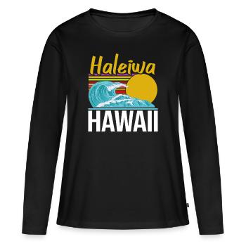 Hawaii - T-shirt manches longues Premium bio Femme - noir - Devant - Julia (174cm)