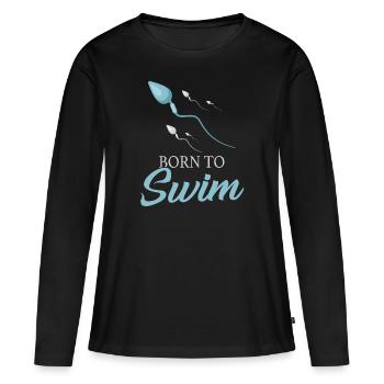 Nageurs nageurs - T-shirt manches longues Premium bio Femme - noir - Devant - Julia (174cm)