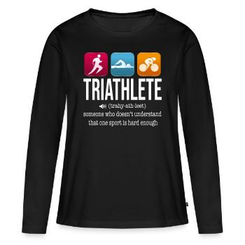 Triathlon Triathlon - T-shirt manches longues Premium bio Femme - noir - Devant - Julia (174cm)