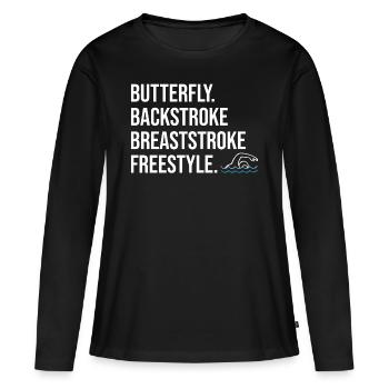 Nageurs nageurs - T-shirt manches longues Premium bio Femme - noir - Devant - Julia (174cm)