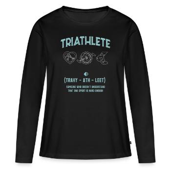 Triathlon de triathlon - T-shirt manches longues Premium bio Femme - noir - Devant - Julia (174cm)