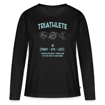 triathlète - T-shirt manches longues Premium bio Femme - noir - Devant - Julia (174cm)