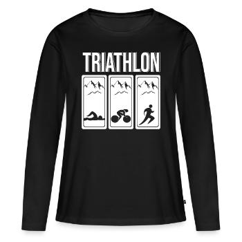 Triathlon Triathlon - T-shirt manches longues Premium bio Femme - noir - Devant - Julia (174cm)