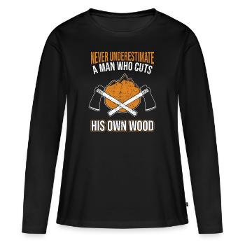 lumberjack - Women's Premium Organic Long Sleeve Shirt - black - Front - Julia (174cm)