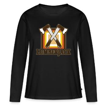 Lumberjack Lumberjack Lumberjack Woodworker - Women's Premium Organic Long Sleeve Shirt - black - Front - Julia (174cm)