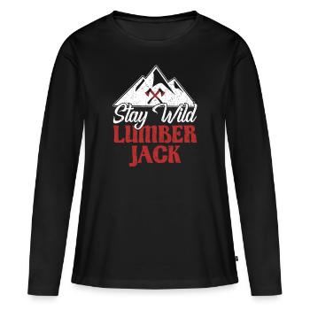 Bûcheron Bûcheron Rester Sauvage Bûcheron - T-shirt manches longues Premium bio Femme - noir - Devant - Julia (174cm)