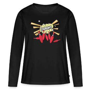Boule de bowling bowling bowling grève de bowling - T-shirt manches longues Premium bio Femme - noir - Devant - Julia (174cm)