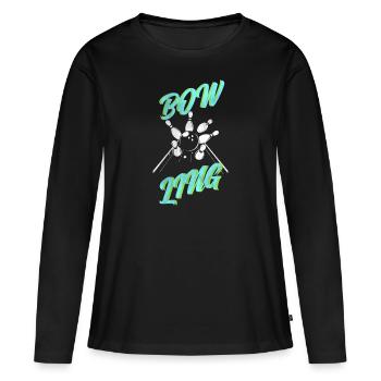 Boule de bowling bowling bowling grève de bowling - T-shirt manches longues Premium bio Femme - noir - Devant - Julia (174cm)