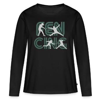 Escrime escrime - T-shirt manches longues Premium bio Femme - noir - Devant - Julia (174cm)