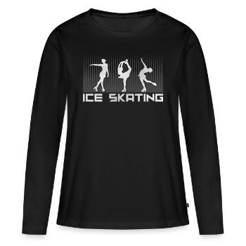 Eislauf - Frauen Premium Bio Langarmshirt - Schwarz - Vorne - Julia (174cm)