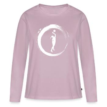 Beach volley - T-shirt manches longues Premium bio Femme - rose poudré - Devant - Julia (174cm)