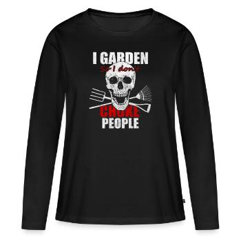 Jardinier jardinage jardinage jardinage - T-shirt manches longues Premium bio Femme - noir - Devant - Julia (174cm)