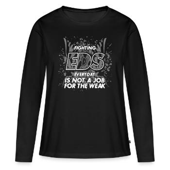 EDS Zebra Ehlers Danlos Syndrom - Frauen Premium Bio Langarmshirt - Schwarz - Vorne - Julia (174cm)