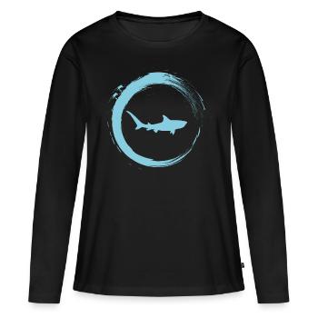 Hai - T-shirt manches longues Premium bio Femme - noir - Devant - Julia (174cm)