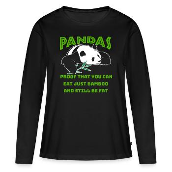 Pandas pandas - T-shirt manches longues Premium bio Femme - noir - Devant - Julia (174cm)