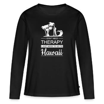 Hawaii - Frauen Premium Bio Langarmshirt - Schwarz - Vorne - Julia (174cm)