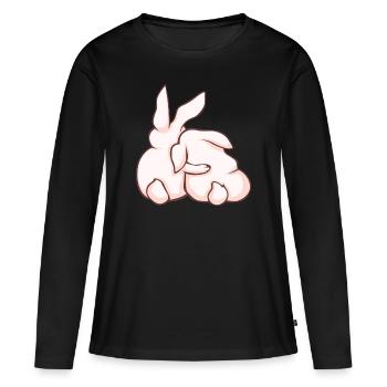 Lapin Lapin Animaux mignons - T-shirt manches longues Premium bio Femme - noir - Devant - Julia (174cm)