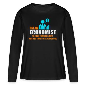 Professions d'économiste - T-shirt manches longues Premium bio Femme - noir - Devant - Julia (174cm)