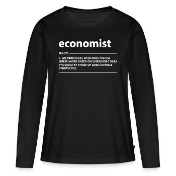 Ökonom Definition Wirtschaft Volkswirt - Frauen Premium Bio Langarmshirt - Schwarz - Vorne - Julia (174cm)