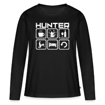 Chasse chasseurs chasse chasse au cerf - T-shirt manches longues Premium bio Femme - noir - Devant - Julia (174cm)