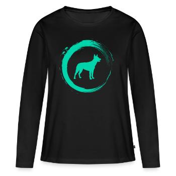 Australian Kelpie - T-shirt manches longues Premium bio Femme - noir - Devant - Julia (174cm)