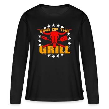 Grillkönig Grillmeister Grillbesteck Grillzange - Frauen Premium Bio Langarmshirt - Schwarz - Vorne - Julia (174cm)