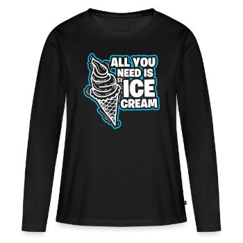 Crème glacée crème glacée - T-shirt manches longues Premium bio Femme - noir - Devant - Julia (174cm)