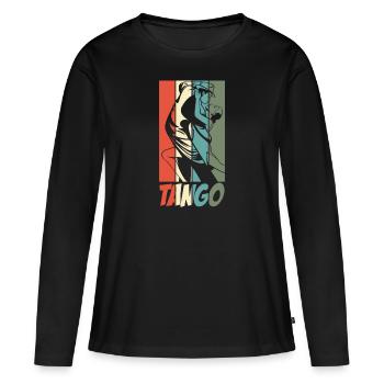École de danse couple danse danseuse - T-shirt manches longues Premium bio Femme - noir - Devant - Julia (174cm)