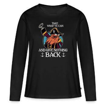 Pirate pirate pirate chef pirate - T-shirt manches longues Premium bio Femme - noir - Devant - Julia (174cm)
