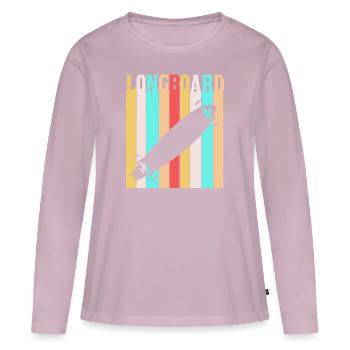 longboard - T-shirt manches longues Premium bio Femme - rose poudré - Devant - Julia (174cm)