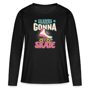 Inline Skates Inliner Roller Skater Girl Skate - Frauen Premium Bio Langarmshirt - Schwarz - Vorne - Julia (174cm)