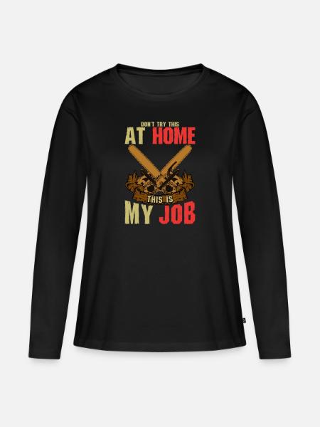 Baumpfleger - Frauen Premium Bio Langarmshirt - Schwarz