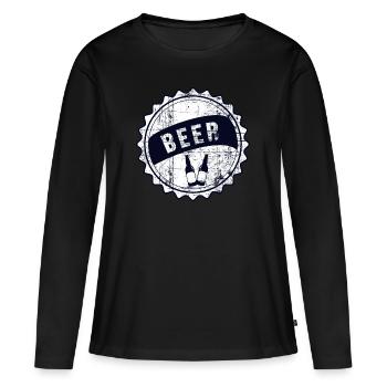 Bière - T-shirt manches longues Premium bio Femme - noir - Devant - Julia (174cm)