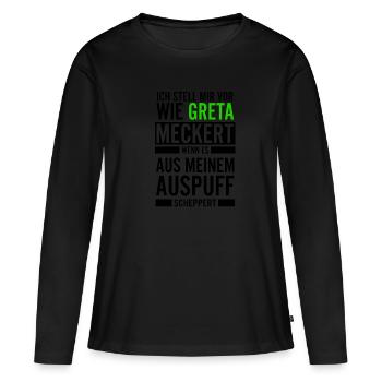 Ich stell mir vor wie Greta meckert wenn es aus .. - Frauen Premium Bio Langarmshirt - Schwarz - Vorne - Julia (174cm)