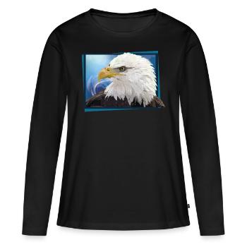 Bald eagle - Women's Premium Organic Long Sleeve Shirt - black - Front - Julia (174cm)