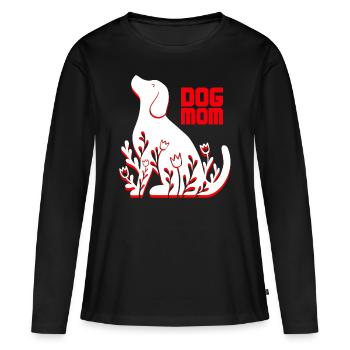 Hundemama - Frauen Premium Bio Langarmshirt - Schwarz - Vorne - Julia (174cm)