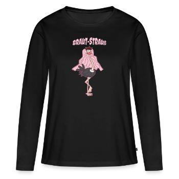 Braut Strauß, Humor Blumen Hochzeit Vogel Geschenk - Frauen Premium Bio Langarmshirt - Schwarz - Vorne - Julia (174cm)