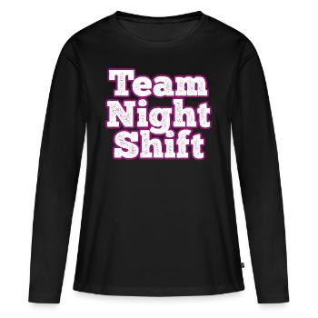 Team Night Shift - Women's Premium Organic Long Sleeve Shirt - black - Front - Julia (174cm)