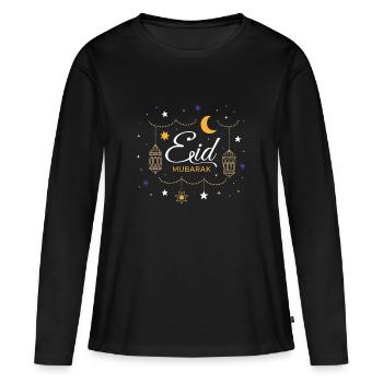Eid MUBARAK - Frauen Premium Bio Langarmshirt - Schwarz - Vorne - Julia (174cm)