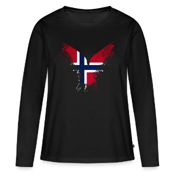 Drapeau de la Norvège - T-shirt manches longues Premium bio Femme - noir - Devant - Julia (174cm)