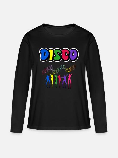 Disco - Frauen Premium Bio Langarmshirt - Schwarz