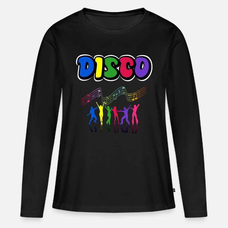 Disco - Frauen Premium Bio Langarmshirt - Schwarz