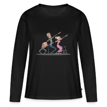 Dab Dabbing seniors - T-shirt manches longues Premium bio Femme - noir - Devant - Julia (174cm)