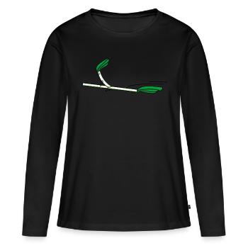 by starting - Women's Premium Organic Long Sleeve Shirt - black - Front - Julia (174cm)
